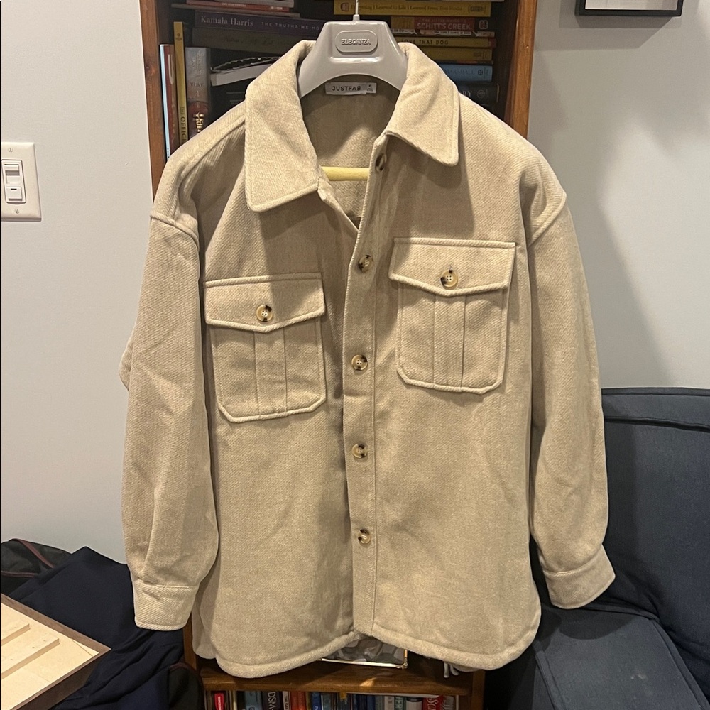 JustFab Cream Utility Jacket